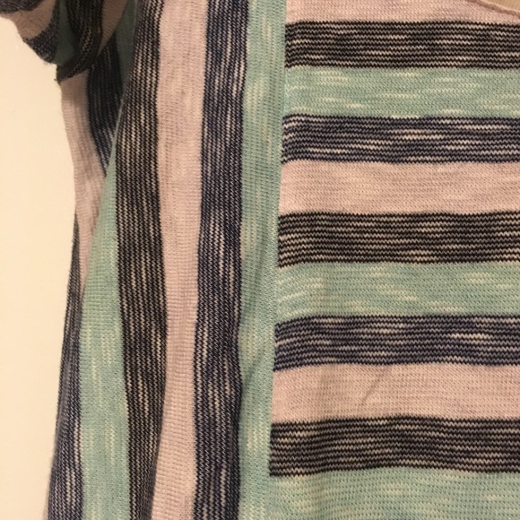 Striped Light Knit T-shirt Dress with Pockets - Picture 3 of 5
